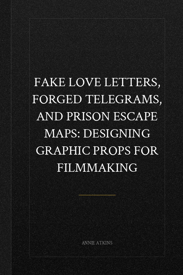 Fake Love Letters, Forged Telegrams, and Prison Escape Maps: Designing Graphic Props for Filmmaking